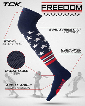 TCK socks TCK Freedom Dugout Stars and Stripes OTK Baseball & Softball Socks - USA Made