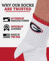 TCK socks TCK Georgia Bulldogs Quarter Socks - Made in USA