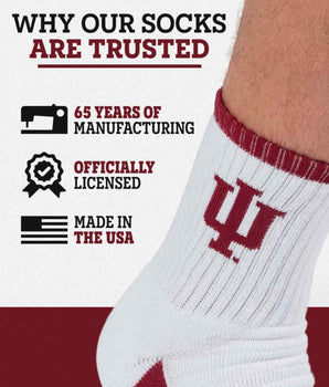 TCK socks TCK Indiana Hoosiers Quarter Socks - Made in USA