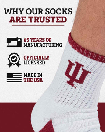 TCK socks TCK Indiana Hoosiers Quarter Socks - Made in USA