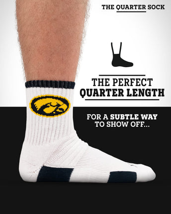 TCK socks TCK Iowa Hawkeyes Quarter Socks - Made in USA