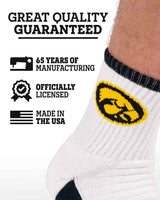 TCK socks TCK Iowa Hawkeyes Quarter Socks - Made in USA