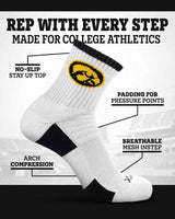 TCK socks TCK Iowa Hawkeyes Quarter Socks - Made in USA