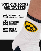 TCK socks TCK Iowa Hawkeyes Quarter Socks - Made in USA