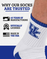 TCK socks TCK Kentucky Wildcats Quarter Socks - Made in USA