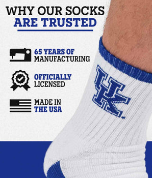 TCK socks TCK Kentucky Wildcats Quarter Socks - Made in USA
