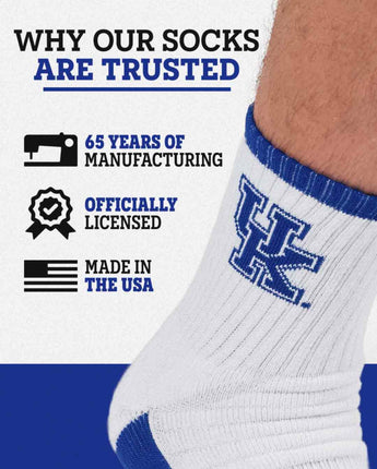TCK socks TCK Kentucky Wildcats Quarter Socks - Made in USA