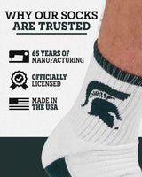 TCK socks TCK Michigan State Spartans Quarter Socks - Made in USA