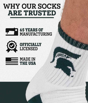 TCK socks TCK Michigan State Spartans Quarter Socks - Made in USA