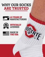 TCK socks TCK Ohio State Buckeyes Quarter Socks - Made in USA