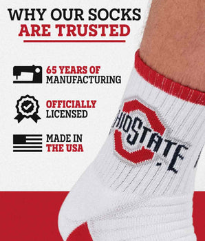 TCK socks TCK Ohio State Buckeyes Quarter Socks - Made in USA