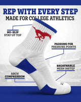 TCK socks TCK SMU Mustangs Quarter Socks - Made in USA