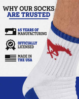 TCK socks TCK SMU Mustangs Quarter Socks - Made in USA