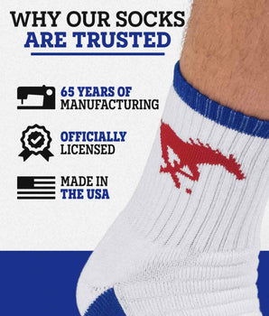 TCK socks TCK SMU Mustangs Quarter Socks - Made in USA