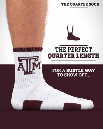 TCK socks TCK Texas A&M Aggies Quarter Socks - Made in USA