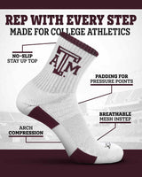 TCK socks TCK Texas A&M Aggies Quarter Socks - Made in USA