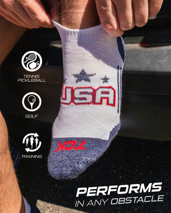 TCK socks TCK Tour USA Golf Socks Men's and Women's No Show Tab