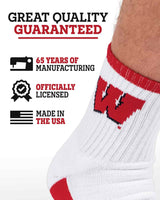 TCK socks TCK Wisconsin Badgers Quarter Socks - Made in USA
