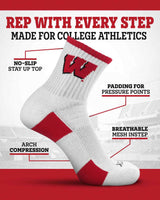 TCK socks TCK Wisconsin Badgers Quarter Socks - Made in USA