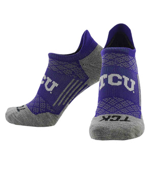 TCK socks TCU Horned Frogs / Large TCU Horned Frogs Tour No Show Tab Socks - Made in USA