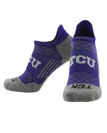 TCK socks TCU Horned Frogs / Large TCU Horned Frogs Tour No Show Tab Socks - Made in USA