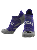 TCK socks TCU Horned Frogs / Large TCU Horned Frogs Tour No Show Tab Socks - Made in USA