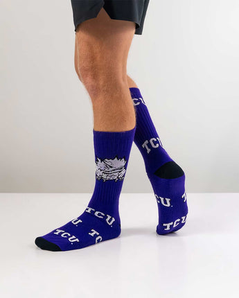 TCK socks TCU Horned Frogs Mayhem Crew Socks (Made in USA)