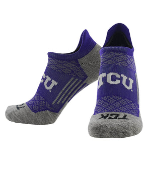 TCK socks TCU Horned Frogs Tour No Show Tab Socks - Made in USA