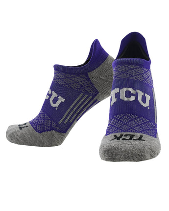 TCK socks TCU Horned Frogs Tour No Show Tab Socks - Made in USA