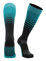 TCK socks Teal/Black / Small TCK Elite Breaker Striped Athletic Socks | Over-the-Calf Soccer & Baseball
