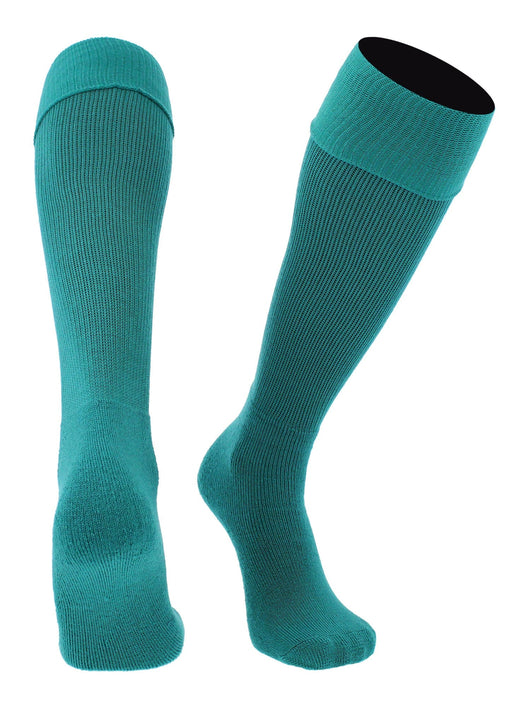 TCK socks Teal / X-Large Soccer Socks Youth Toddler Adult Fold Down Top MS Multisport Tube Socks