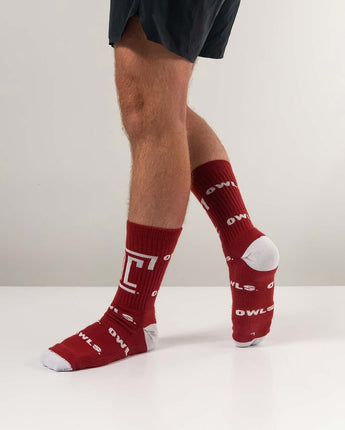 TCK socks Temple Owls Mayhem Crew Socks (Made in USA)
