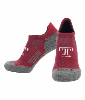 TCK socks Temple Owls / Medium Temple Owls Tour No Show Tab Socks - Made in USA