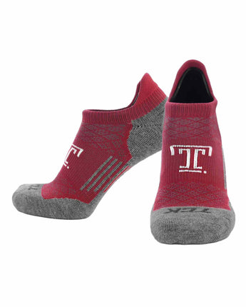 TCK socks Temple Owls / Medium Temple Owls Tour No Show Tab Socks - Made in USA