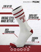 TCK socks Temple Owls | Vintage | NCAA Mens and Womens Soft Cotton Sock