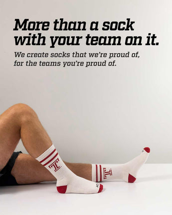 TCK socks Temple Owls | Vintage | NCAA Mens and Womens Soft Cotton Sock