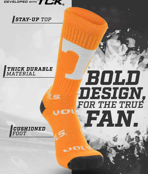 TCK socks Tennessee Volunteers Mayhem Crew Socks (Made in USA)