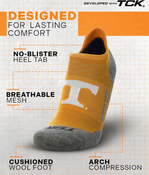 TCK socks Tennessee Volunteers Tour No Show Tab Socks - Made in USA