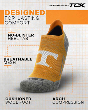 TCK socks Tennessee Volunteers Tour No Show Tab Socks - Made in USA