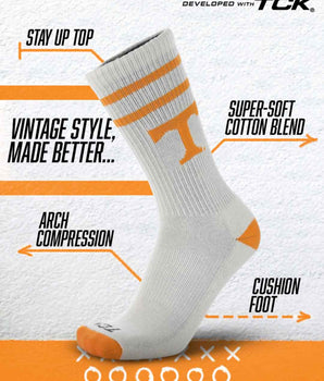 TCK socks Tennessee Volunteers | Vintage | NCAA Mens and Womens Soft Cotton Sock