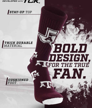 TCK socks Texas A&M Aggies Mayhem Crew Socks (Made in USA)