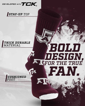 TCK socks Texas A&M Aggies Mayhem Crew Socks (Made in USA)