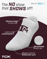 TCK socks Texas A&M Aggies / One Size TCK Texas A&M Aggies No Show Liner Socks (3-Pack)