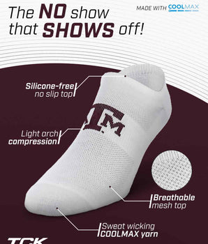 TCK socks Texas A&M Aggies / One Size TCK Texas A&M Aggies No Show Liner Socks (3-Pack)