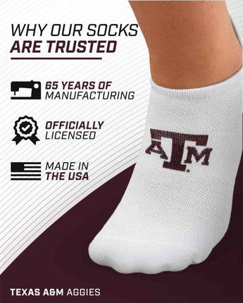TCK socks Texas A&M Aggies / One Size TCK Texas A&M Aggies No Show Liner Socks (3-Pack)