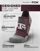 TCK socks Texas A&M Aggies Tour No Show Tab Socks - Made in USA