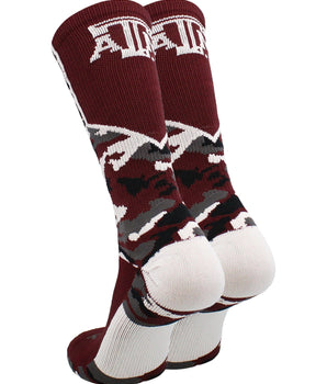 TCK socks Texas A&M Aggies Woodland Camo Crew Socks