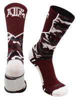 TCK socks Texas A&M Aggies Woodland Camo Crew Socks