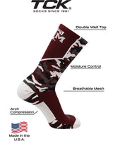 TCK socks Texas A&M Aggies Woodland Camo Crew Socks