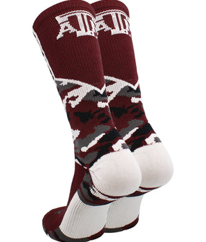 TCK socks Texas A&M Aggies Woodland Camo Crew Socks